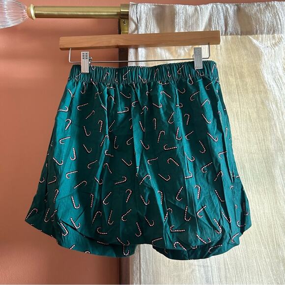 J. Crew Printed Boxers Christmas Candy Cane Green Red 100% Cotton NWT Men's S - Picture 4 of 5